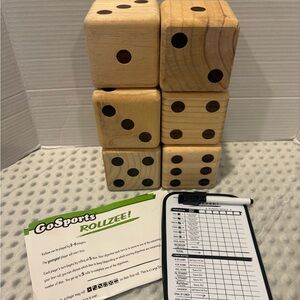 Giant Wooden Dice Set - Natural Tan